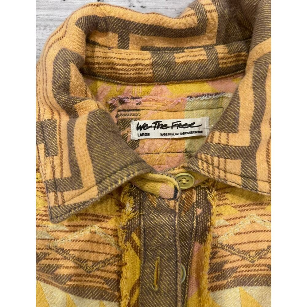 Free People Southwest Aztec Pullover Jacket Western Boho Ranch Shacket L - Picture 13 of 14